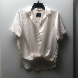 Abercrombie & Fitch | Cream Satin Shirt | Size M